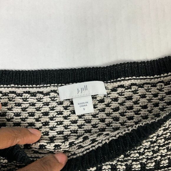 J.Jill Linen Blend Sweater Striped 3/4 Sleeve Knit Heavyweight Pullover Small - Picture 4 of 11